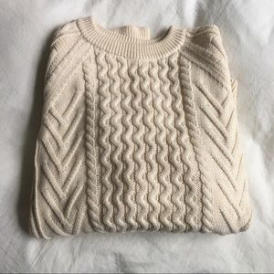 Cream cableknit sweater